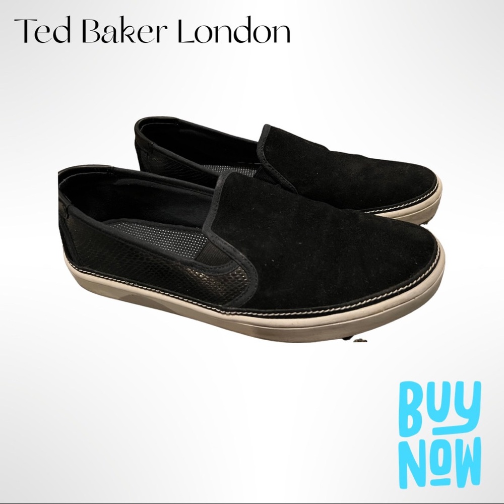 Ted Baker black slip on sneakers, size 11